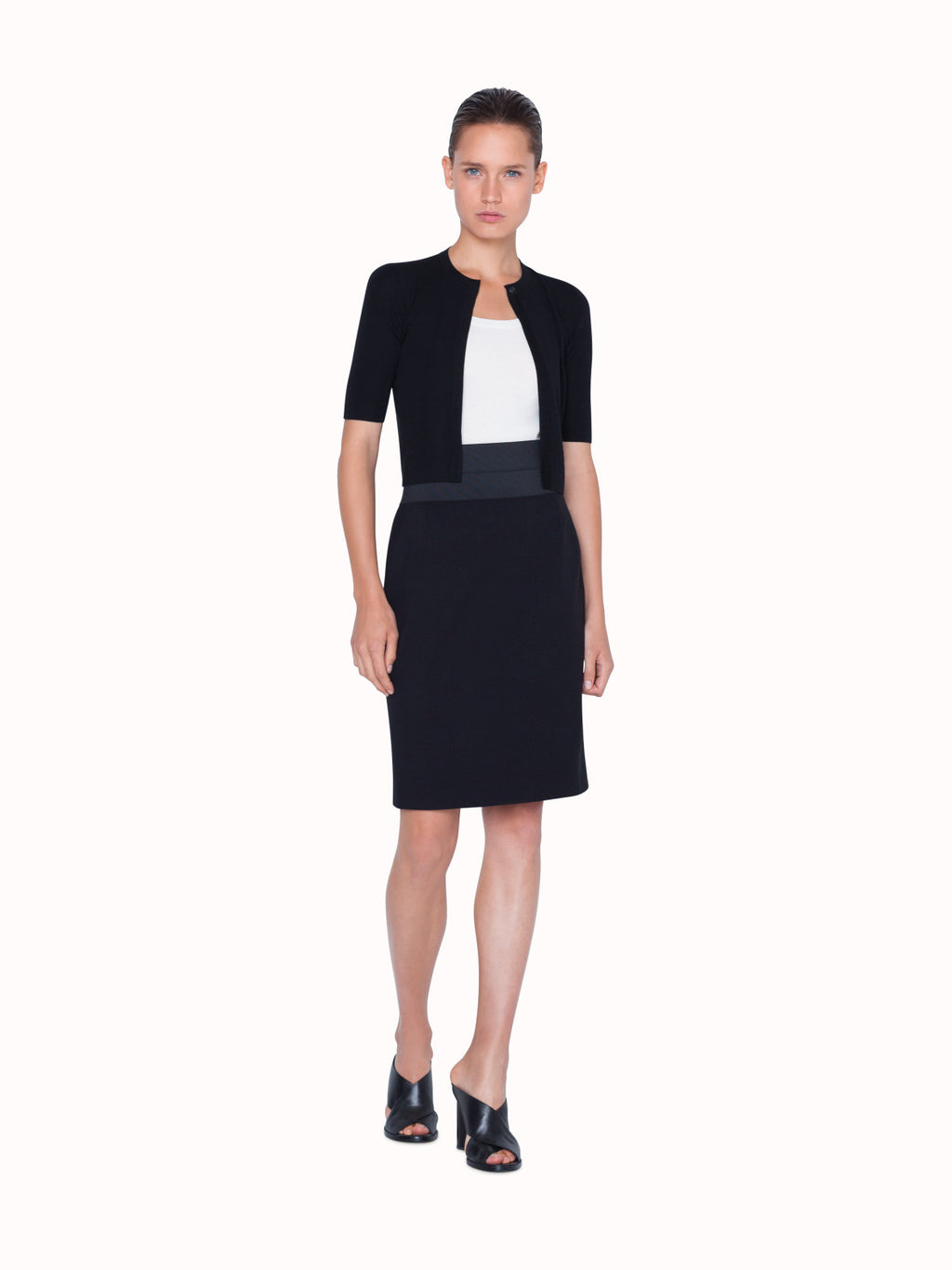 Jersey pencil skirt black best sale