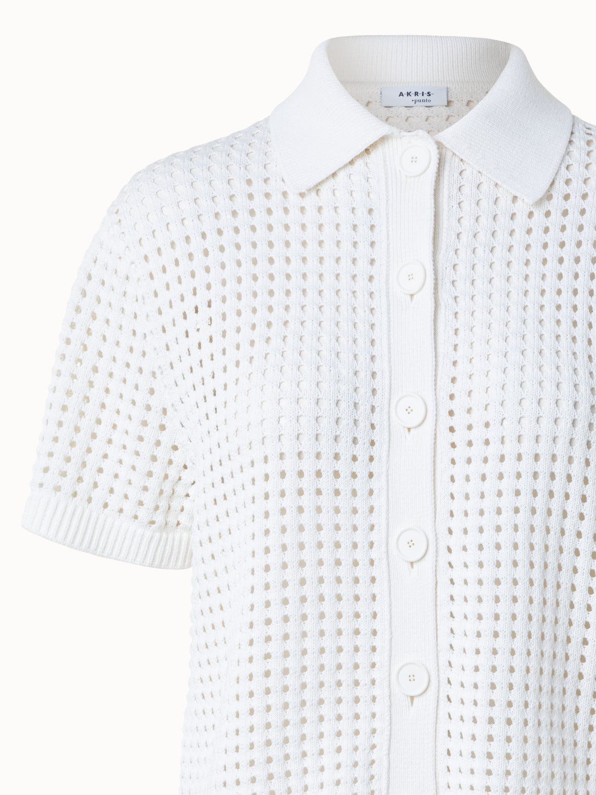 Chunky Cotton Dot Mesh Polo Shirt