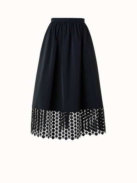 Cotton Poplin Skirt with Kaleidoscope Dot Embroidery