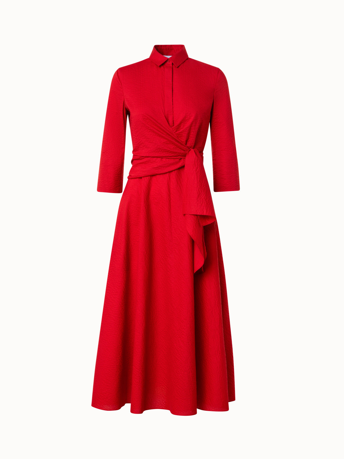 Warehouse seersucker clearance knot front dress