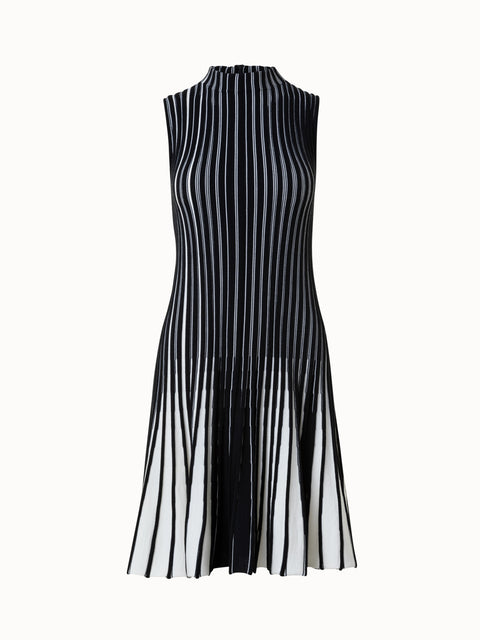 Structured Stripes Merino Wool Dress