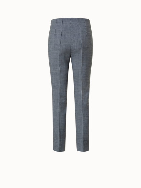 Checked Wool Double-Face Slim Pants