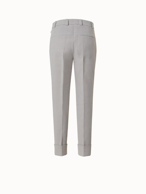 Cotton Silk Double-Face Cropped Tapered Pants