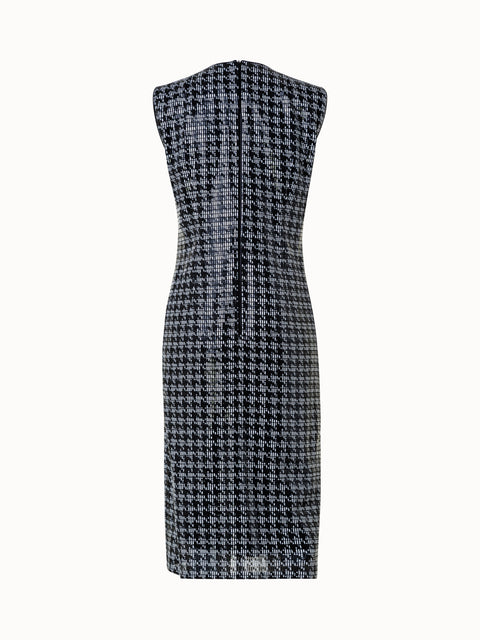Houndstooth Sequins on Organza Midi Dress