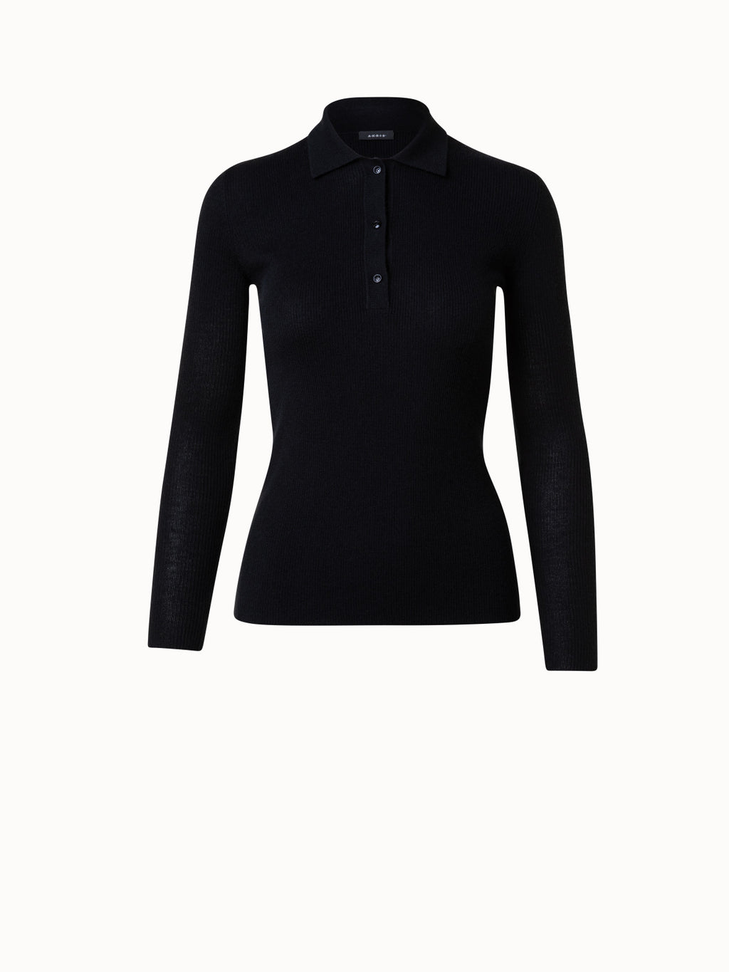 Cashmere Silk Rib Knit Pullover - black