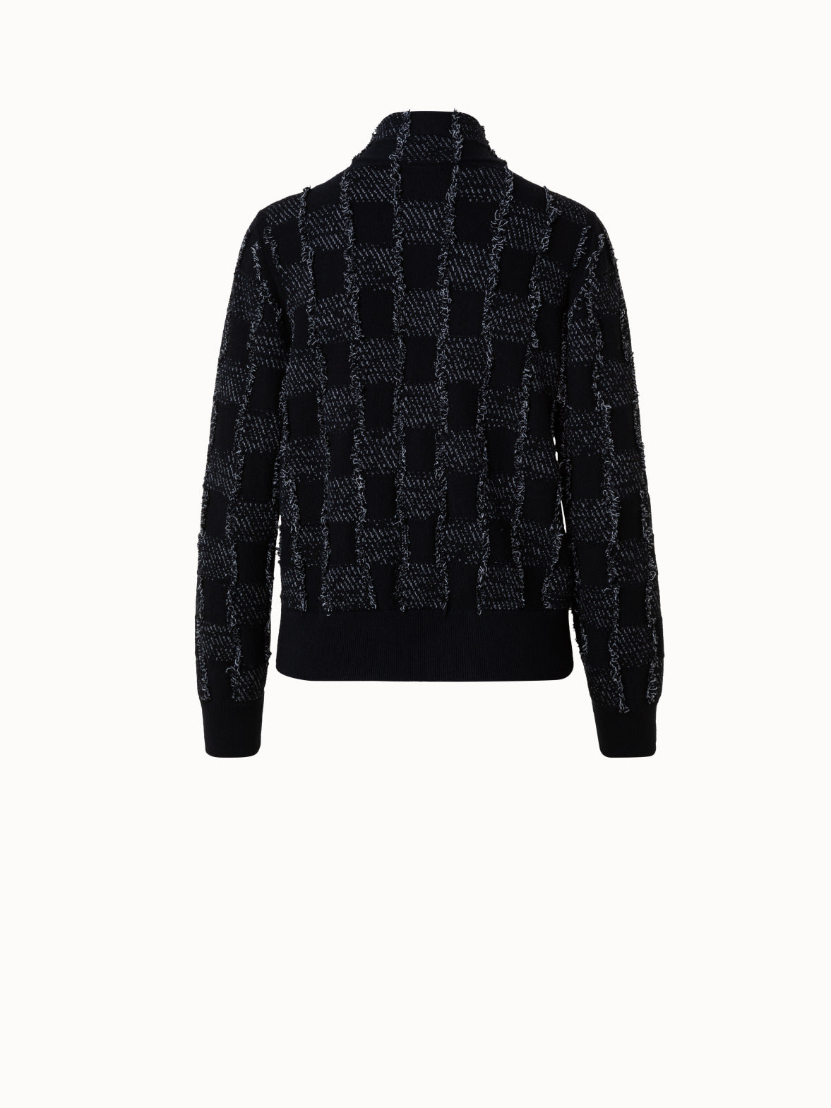 Black Jacquard Knit Pullover