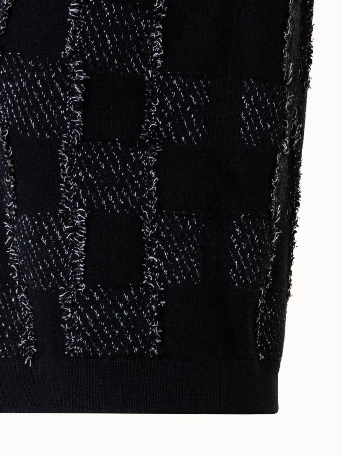 Black Jacquard Knit Pullover