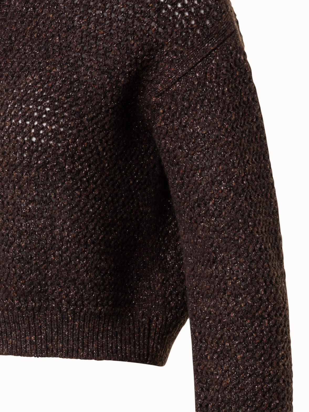 Cashmere Lurex Crochet Knit Cardigan