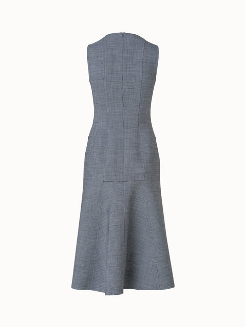 Checked Wool Double-Face Midi Dress