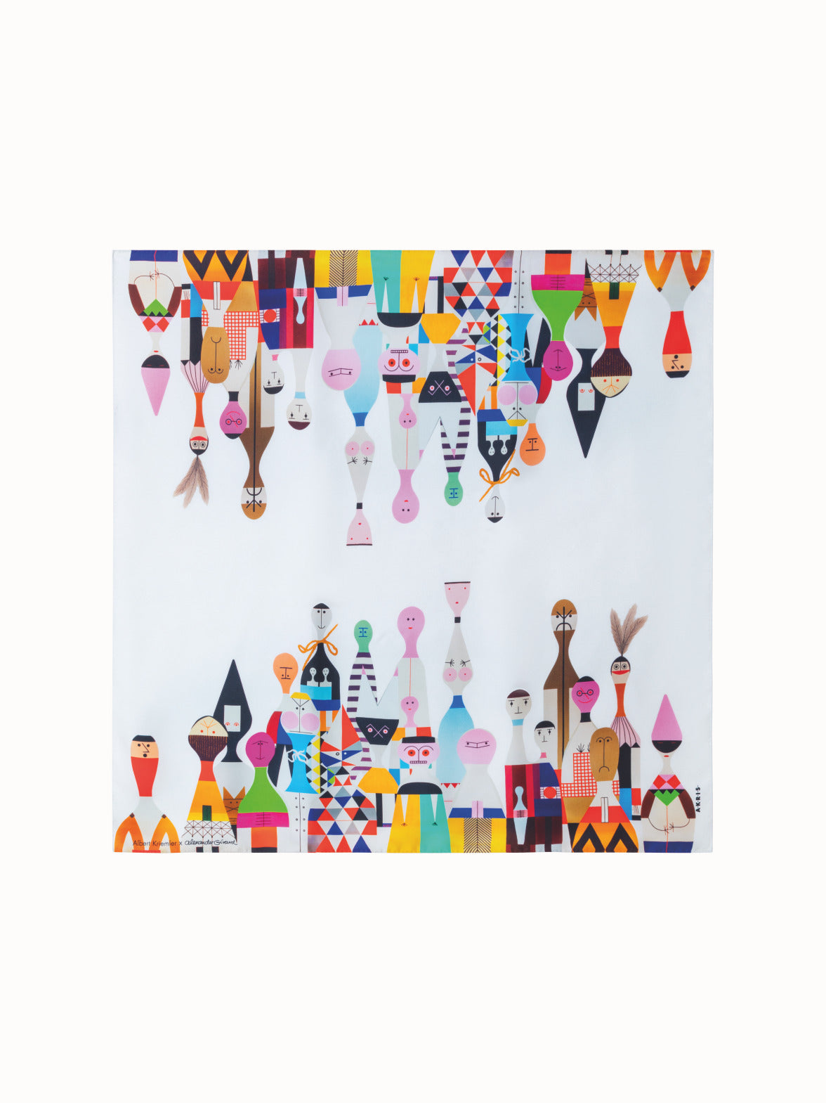 Akris Scarf in Silk with Wooden Dolls Print