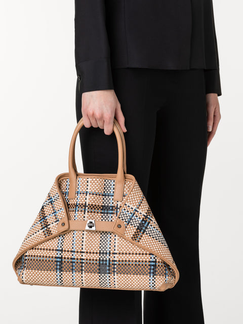 Small Ai Top Handle Bag in Woven Leather