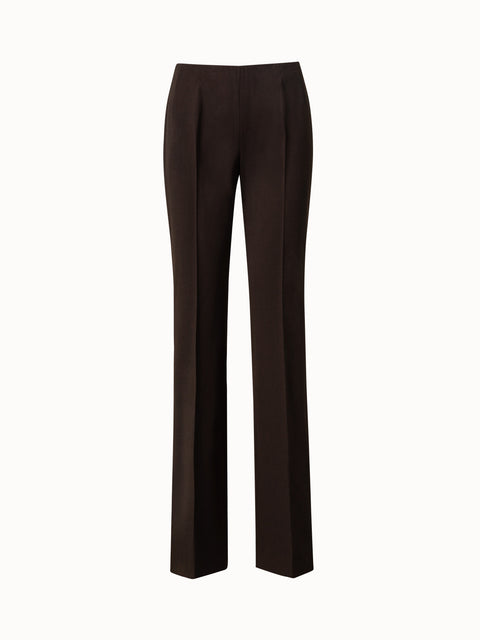 Wool Stretch Double-Face Straight Leg Pants