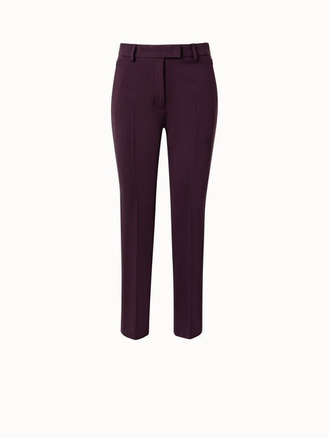 Lyocell Wool Stretch Gabardine Tapered Cropped Pants