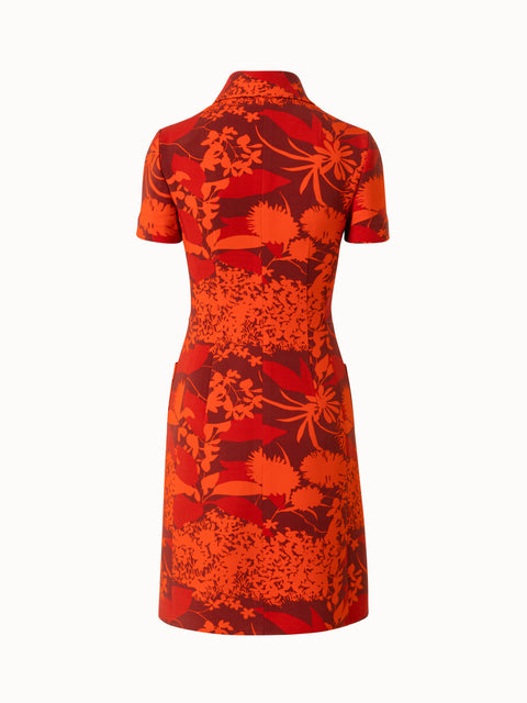 Wool Stretch Double-Face Dress with Abraham Flower Print