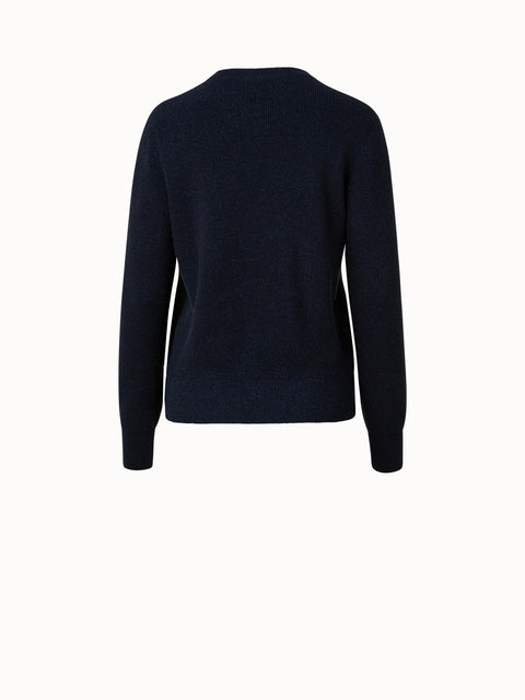 Cashmere Lurex Ribbed Knit Pullover