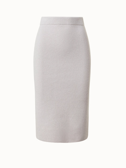 Cashmere Rib Knit Tube Skirt