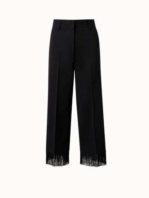 Cropped Wide Leg Pants with Fringes