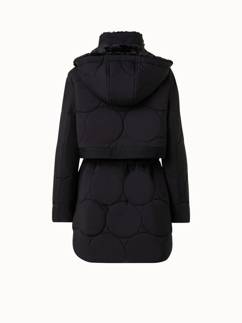 Quilted XL Dot Parka with Detachable Hood