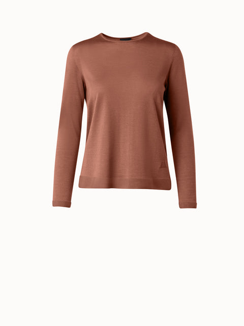 Seamless Cashmere Silk Knit Sweater