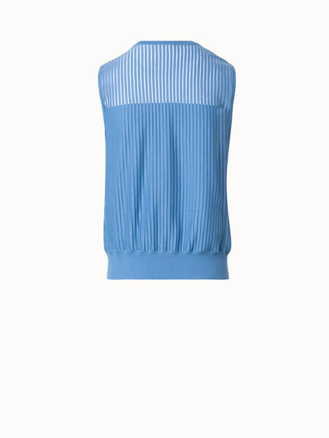 Silk Cotton Structured Stripe Knit Top
