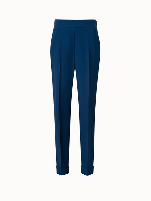 Tapered Crêpe Pants with Elastic Back