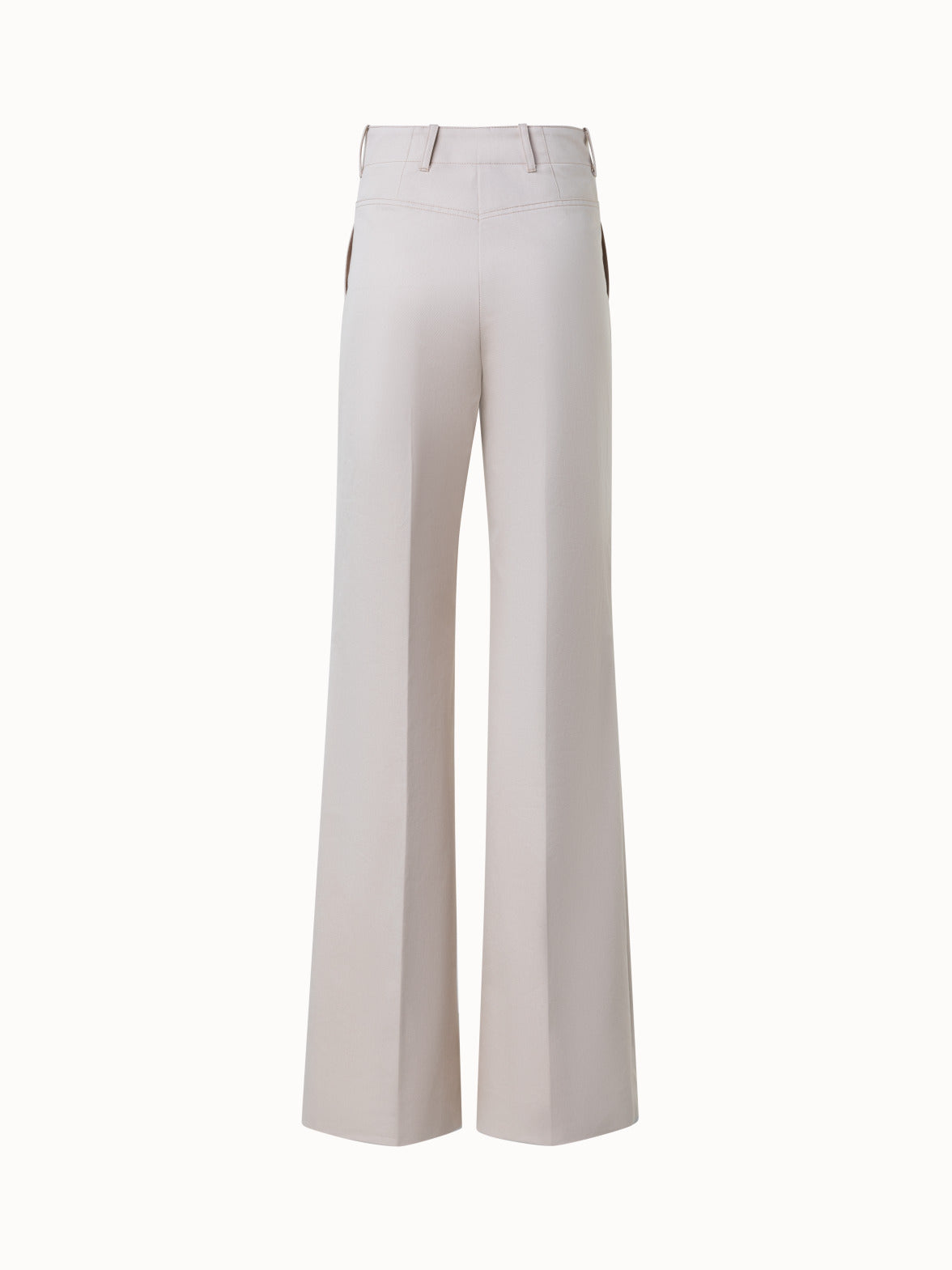 HIGH WAISTED STRAIGHT CUT PANTS - Light gray