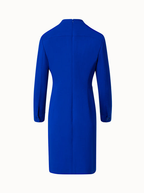 Wool Double-Face Sheath Dress with Long Sleeves