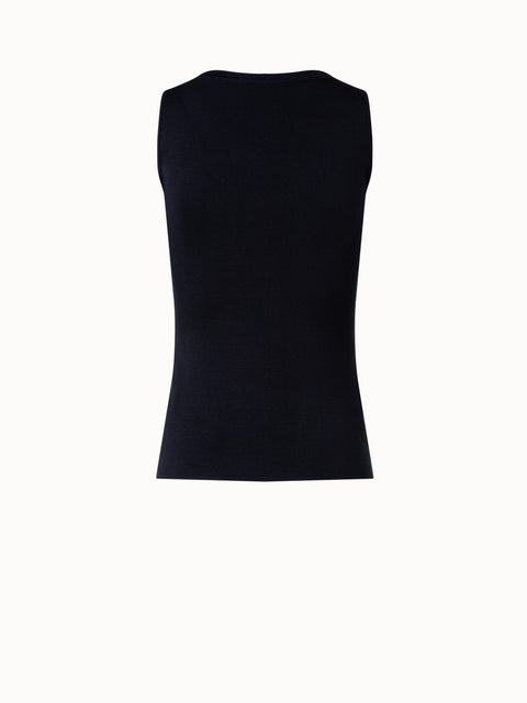 Knitted Silk Stretch Scoop Neck Top