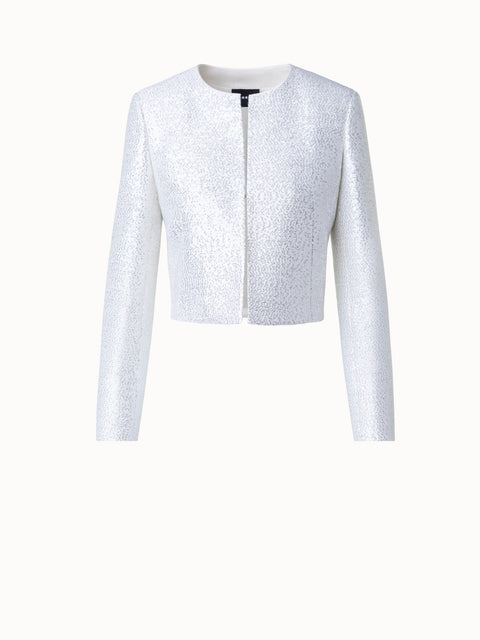 Wool Blend With Sequins Short Jacket