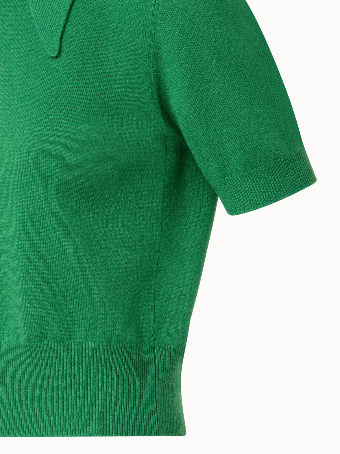 Cotton and Cashmere Mock Neck Elbow Patch Sweater in Green by Viyella Small