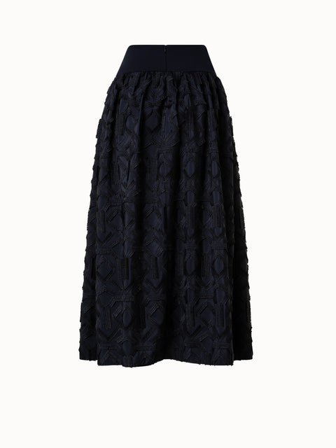 Maxi Skirt with Fringe Embroidery