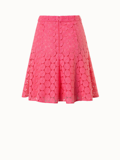 Short A-Line Flared Skirt in Dot Embroidery