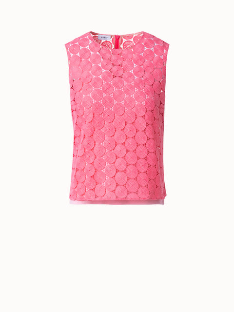Sleeveless Top in Dot Embroidery