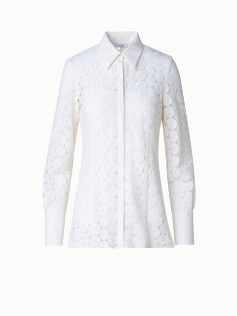 Blouse in Techno Dot Guipure Lace