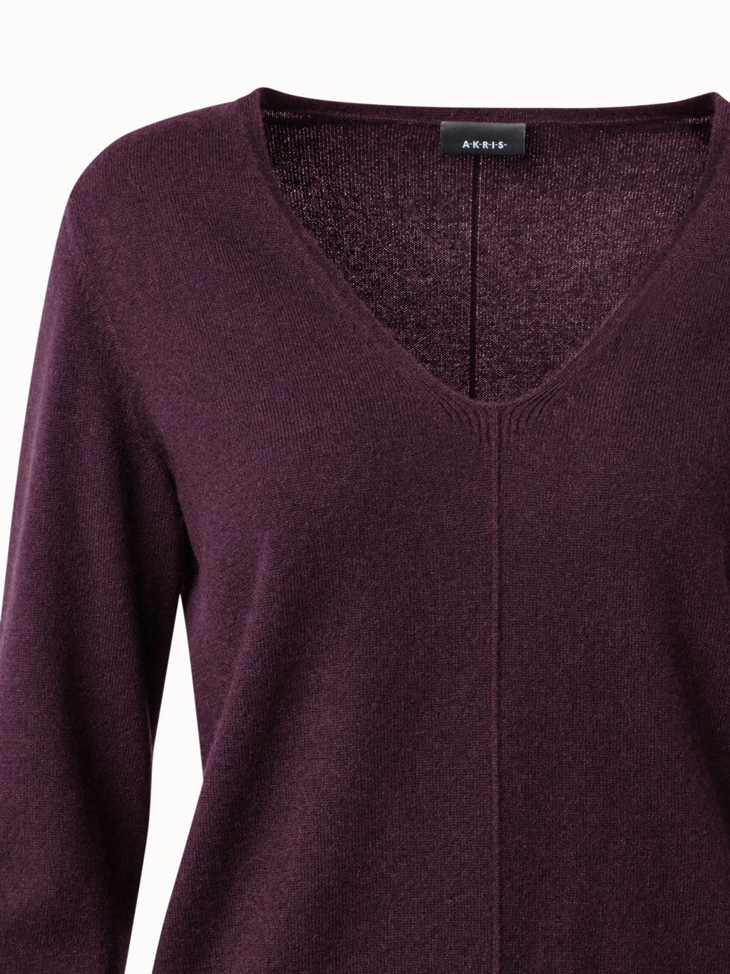 Cashmere V-Neck Pullover - purple