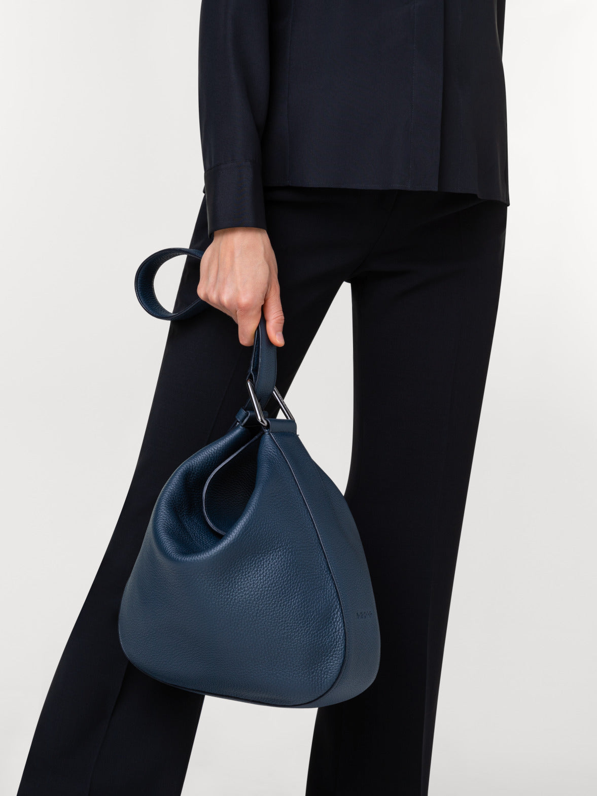 navy leather hobo bag