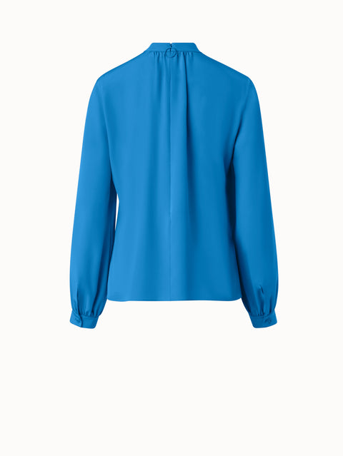 Blouse with Volume Sleeves in Crêpe de Chine