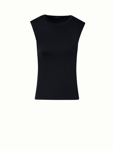 Sleeveless Knit Top in Silk Stretch