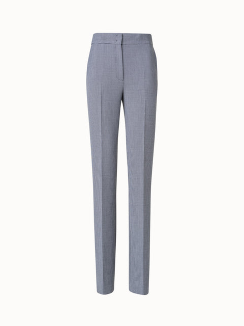 Wool Viscose Faille Morissey Trousers in White