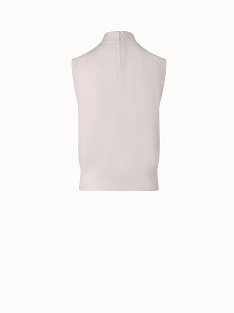 Sleeveless 100% Cashmere Knit Top with Knot