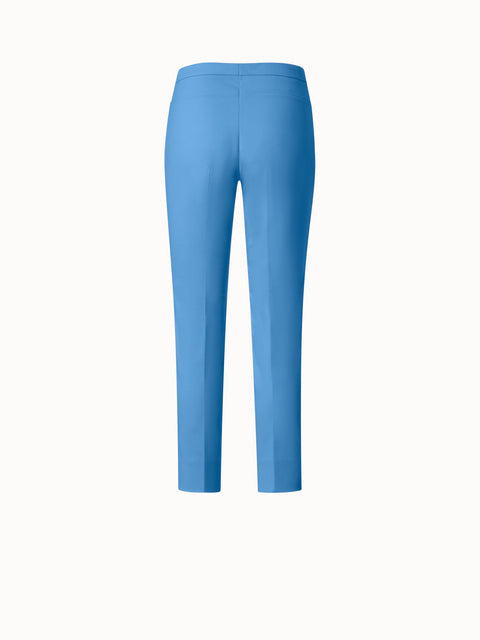 Straight Cropped Pants in Stretch Cotton