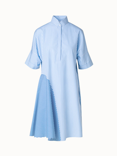 Striped Shirt Dress with Half Circle Skirt Detail