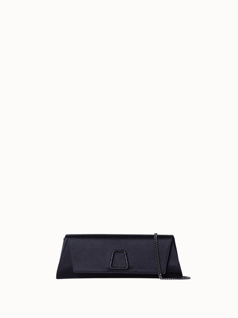 Small Anouk Clutch in Satin with Crystal Trapezoid