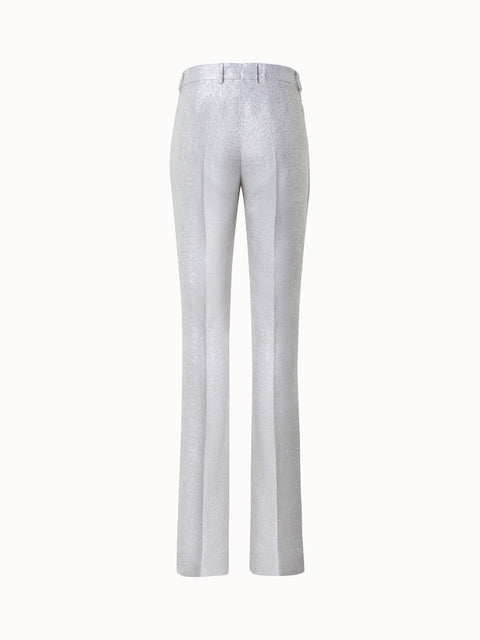 Linen Blend Bootcut Pants with Sequins