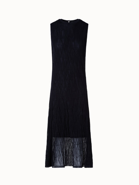 Sleeveless Semi-Sheer Asagao Knit Dress in Cotton Blend