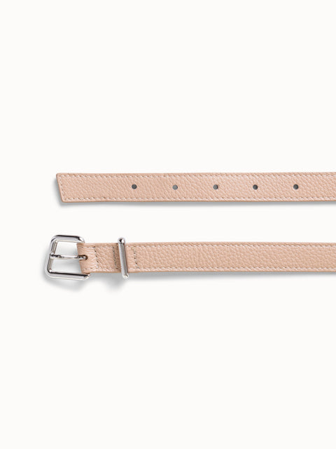 Thin Leather Trapezoid Buckle Belt