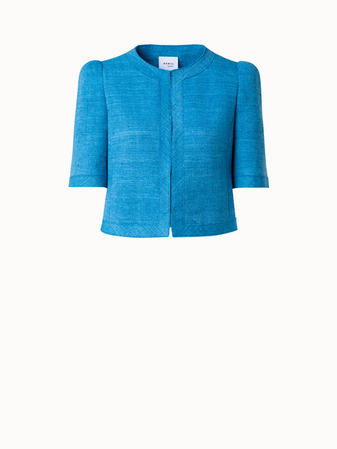 Plain Raw Silk Jacket in Fuchsia : THU1772