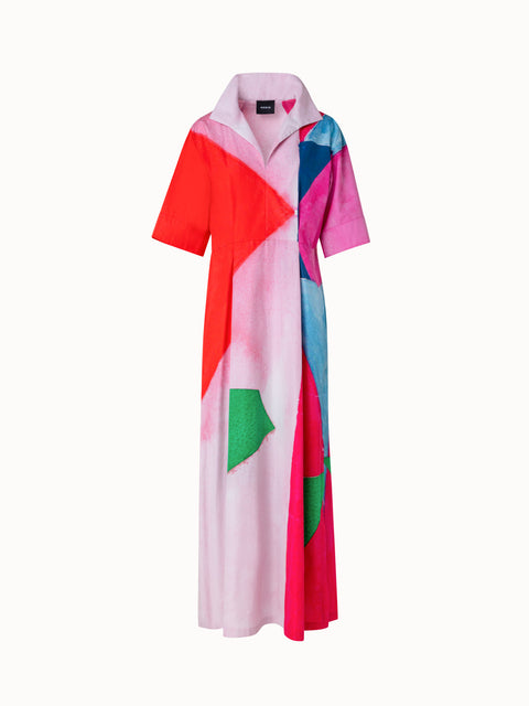 Long Shirt Dress with Spectra Print