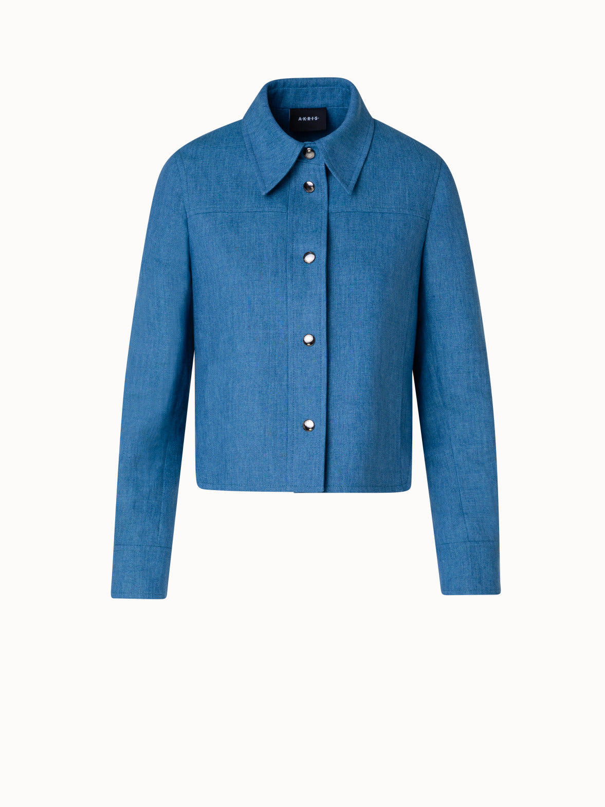 Linen Gabardine Shirt Jacket - blue