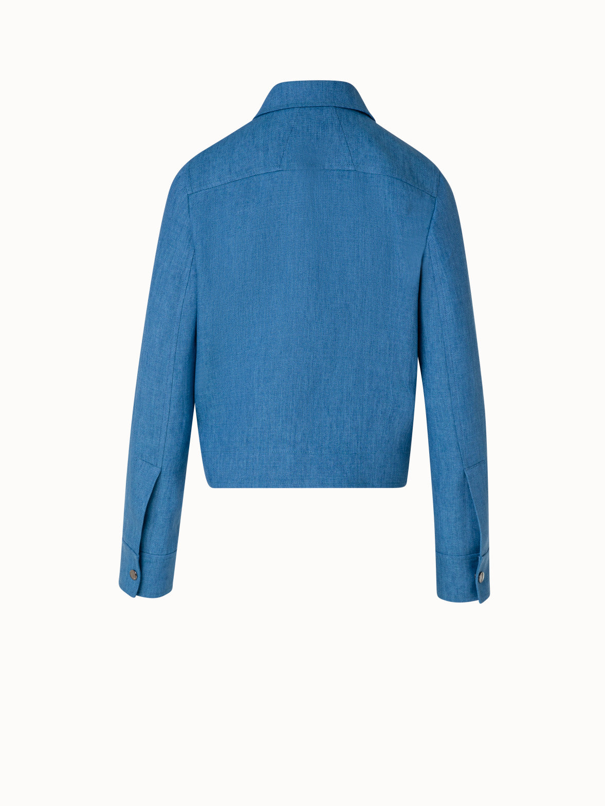 Linen Gabardine Shirt Jacket - blue